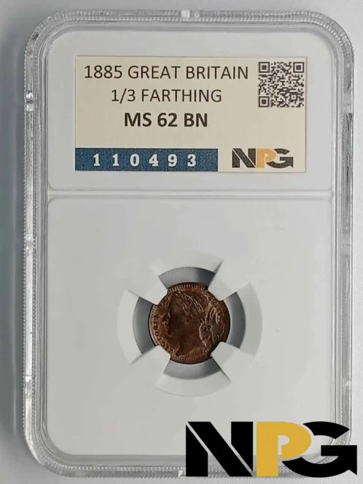 1885 Great Britain  1/3 FARTHING