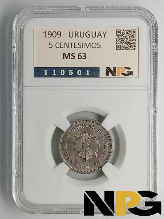 1909 Uruguay 5 Centesimos
