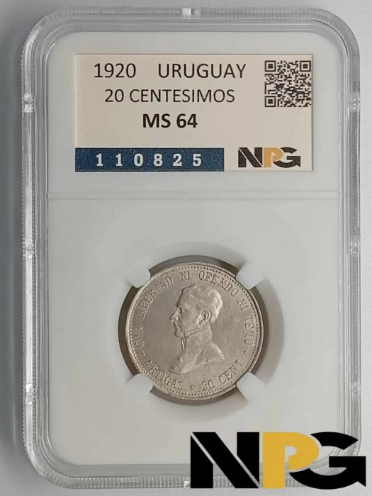 1920 Uruguay 20 Centesimos
