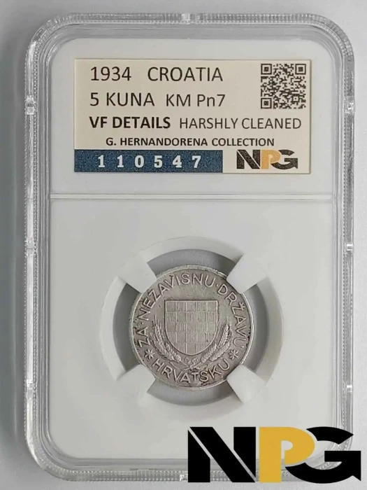 1934 Croatia 5 kuna KM Pn7