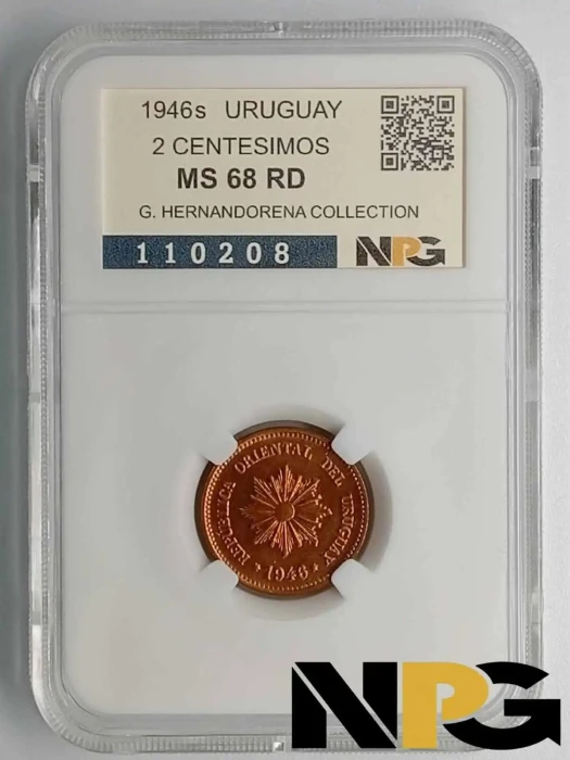 1946s Uruguay 2 Centesimos