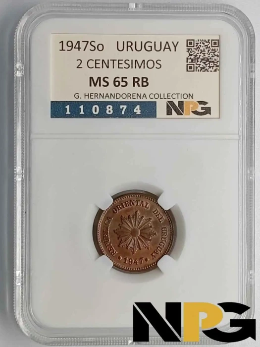 1947So Uruguay 2 Centesimos