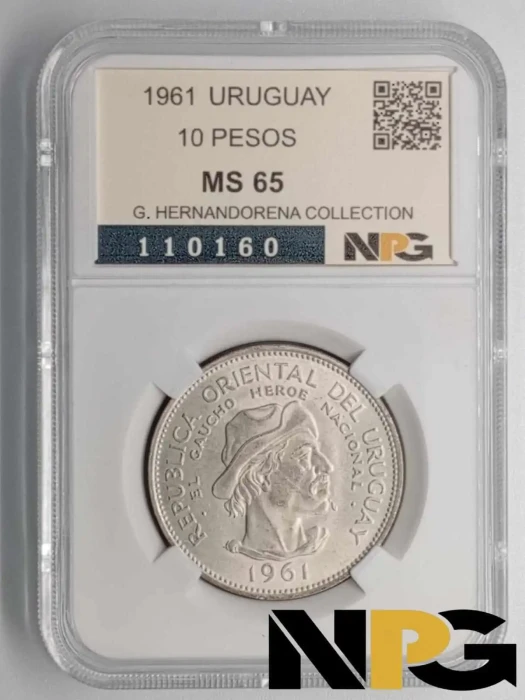 1961 Uruguay 10 Pesos
