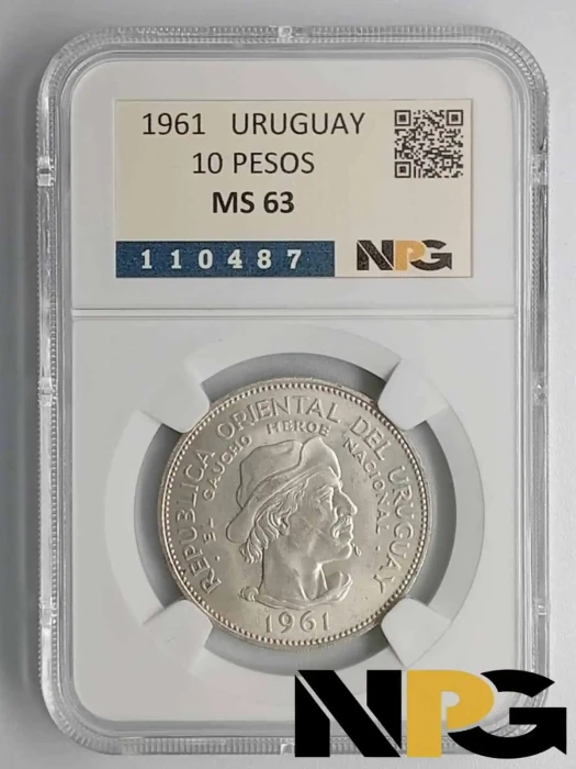 1961 Uruguay 10 Pesos