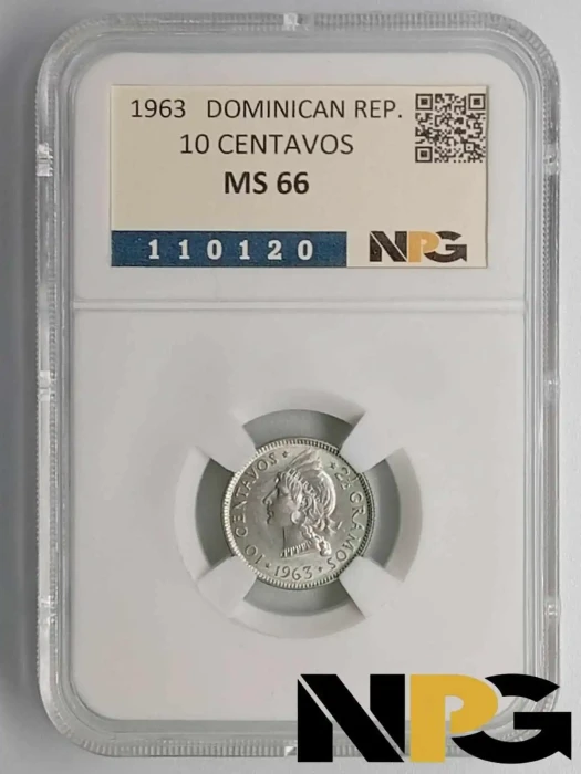 1963 Dominican Republic 10 Centavos