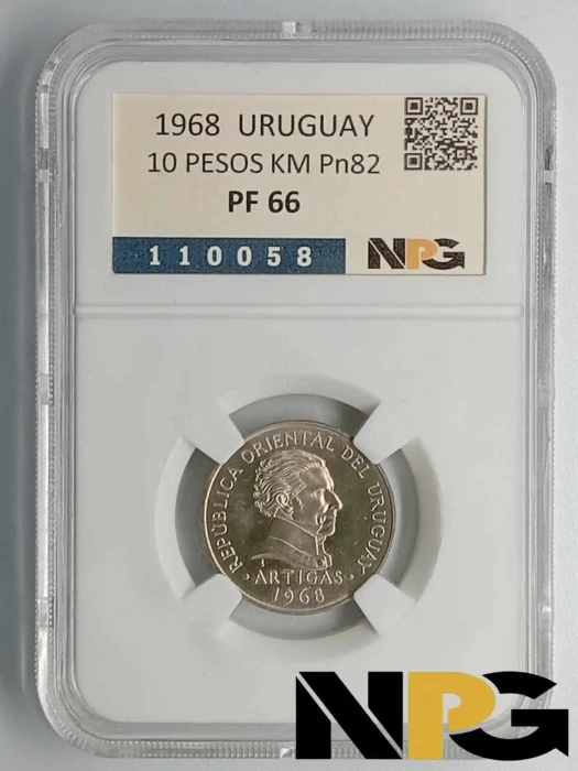 1968 Uruguay 10 Pesos