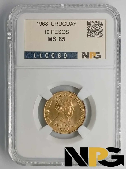 1968 Uruguay 10 Pesos