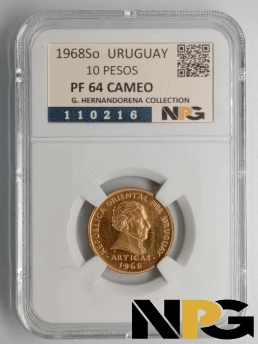 1968s Uruguay 10 Pesos