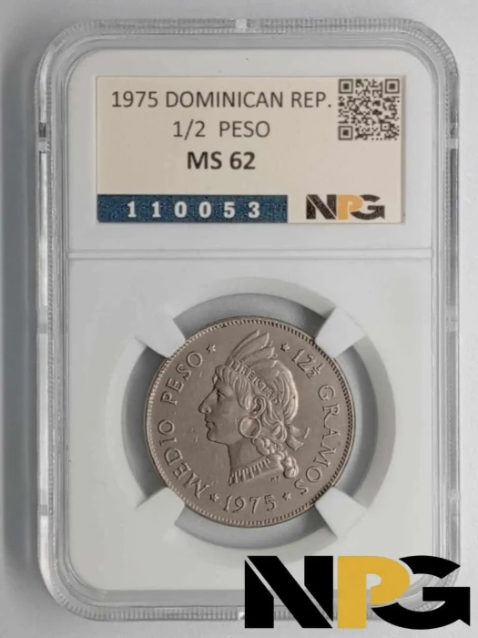 1975 Dominican Republic 1/2 Peso